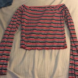 Red Black and White long sleeve lightweight Tshirt